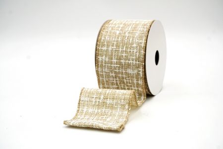 Light Brown Spring Colors Faux burlap Wired Ribbon_KF8405GC-13-183