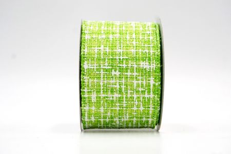 Apple Green Spring Colors Faux burlap Wired Ribbon_KF8405GC-15-190