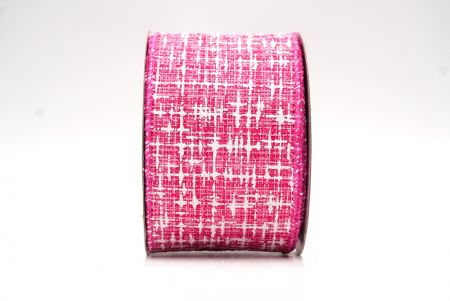 Dark Pink Spring Colors Faux burlap Wired Ribbon_KF8405GC-40-218