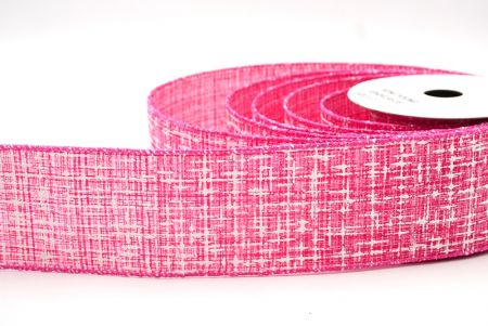 गहरे गुलाबी वसंत रंग नकली जूट तार वायर्ड रिबन_KF8405GC-40-218