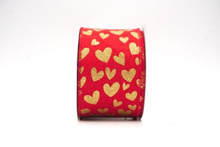 Ruban câblé en forme de cœur rouge/or1 pour la Saint-Valentin_KF8407G-7-7