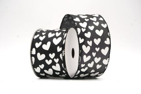 Ruban câblé en forme de cœur noir/blanc pour la Saint-Valentin_KF8409GC-53-53