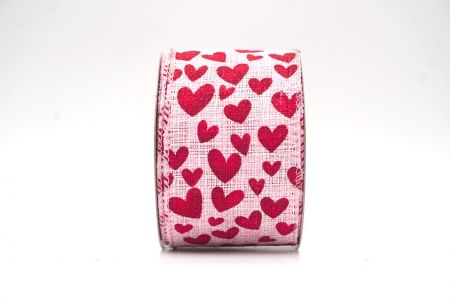 Vaaleanpunainen & punainen Valentines Heart Wired Ribbon_KF8414GC-5-5