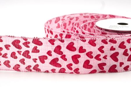 Vaaleanpunainen & punainen Valentines Heart Wired Ribbon_KF8414GC-5-5