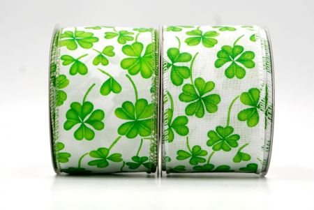 Shamrock and Four Leaf Clover Wired Ribbon