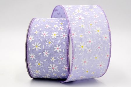 Purple_Blooming Daisy Flower Wired Ribbon_KF8440GC-11-11
