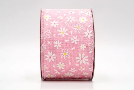 Pink_Blooming Daisy Flower Wired Ribbon_KF8440GC-5-5