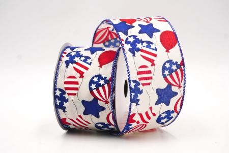 White+ Blue  USA Independence Element Wired Ribbon_KF8443GC-2-151