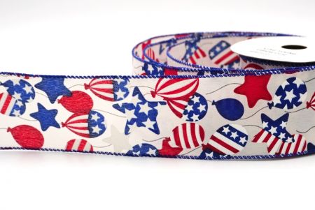 White+ Blue  USA Independence Element Wired Ribbon_KF8443GC-2-151