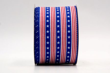 White/Blue_4th of July Stars and Stripes Wired Ribbon_KF8444GC-1-151