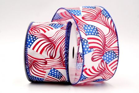 White_USA Celebration Patriotic Wired Ribbon_KF8459GC-1-151