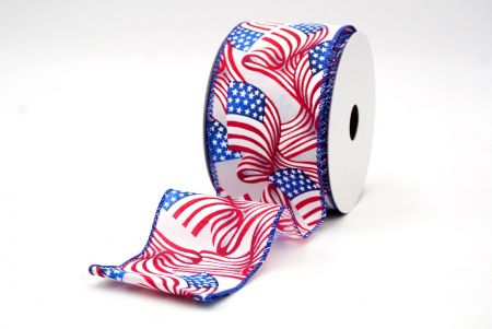 White_USA Celebration Patriotic Wired Ribbon_KF8459GC-1-151