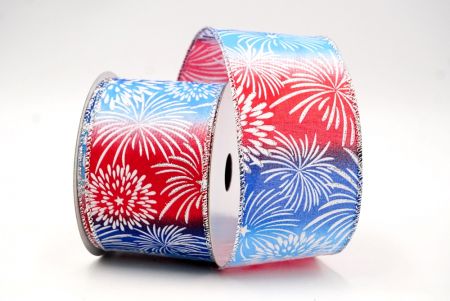 Red/Blue_USA Celebration Patriotic Wired Ribbon_KF8463G-1