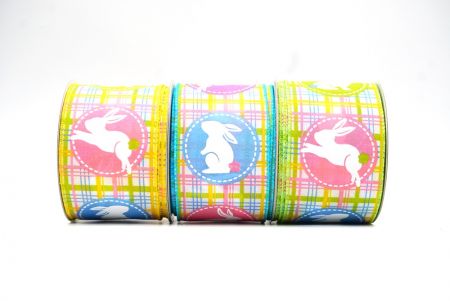 Plaid Easter Bunny Wired Ribbon - Plaid Easter Bunny Wired Ribbon