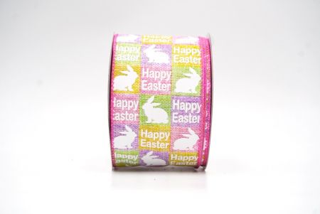 Pink Happy Easter Bunny & Carrots Wired Ribbon_KF8465GC-5-218