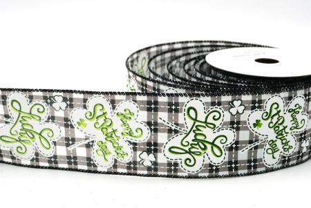 Schwarz kariertes fröhliches St. Patrick & Lucky Design Drahtband_KF8473GC-1-53