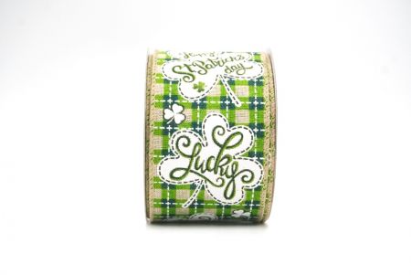 Hellbraun kariertes fröhliches St. Patrick & Lucky Design Drahtband_KF8474GC-13-183