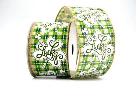 Lichtbruin geruit gelukkig St. Patrick & Lucky Design Wired Lint_KF8474GC-13-183