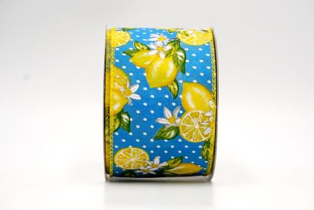 Blue/Yellow_Lemon Wired Ribbon_KF8475GC-4-6