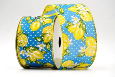 Blue/Yellow_Lemon Wired Ribbon_KF8475GC-4-6