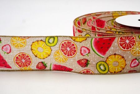 Khaki_Summer Fruits Wired Ribbon_KF8477GC-13-183