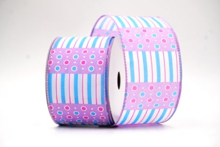 Purple Colorful Polka Dots & Stripe lines KF8478GC-11-11