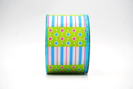 Apple green & Blue Colorful Polka Dots & Stripe lines KF8478GC-12-213