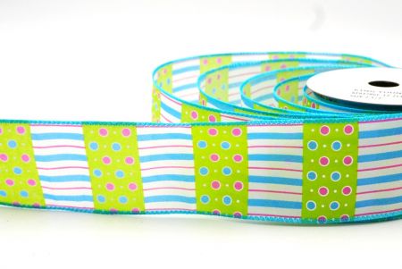 Apple green & Blue Colorful Polka Dots & Stripe lines KF8478GC-12-213