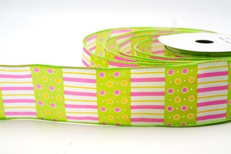 Apple green & Pink Colorful Polka Dots & Stripe lines KF8478GC-15-190