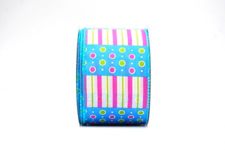 Light Blue Colorful Polka Dots & Stripe lines KF8478GC-4-213