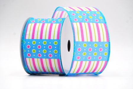 Light Blue Colorful Polka Dots & Stripe lines KF8478GC-4-213