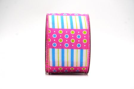 Pink Colorful Polka Dots & Stripe lines KF8478GC-5-218