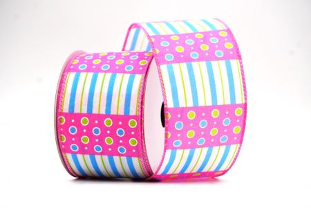 Pink Colorful Polka Dots & Stripe lines KF8478GC-5-218