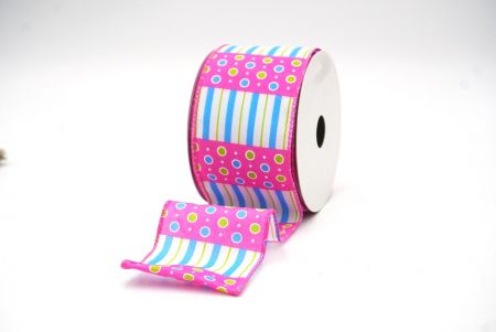 Pink Colorful Polka Dots & Stripe lines KF8478GC-5-218