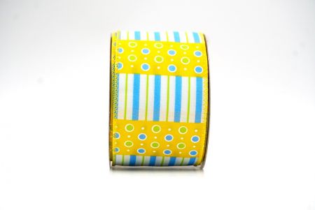 Yellow Colorful Polka Dots & Stripe lines KF8478GC-6-6