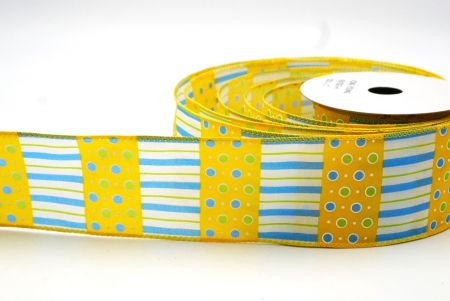 Yellow Colorful Polka Dots & Stripe lines KF8478GC-6-6