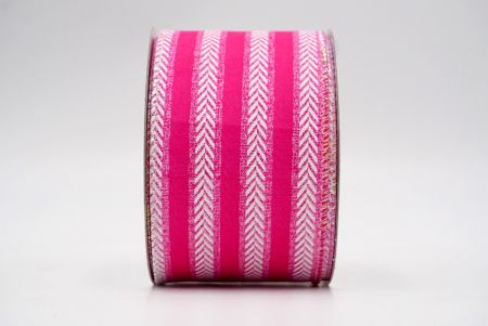 Fel Roze_Lente Chevron Streep Bedrade Lint_KF8479GN-40