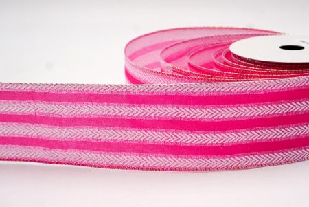 Hot Pink_Spring Chevron Stripe Wired Ribbon_KF8479GN-40