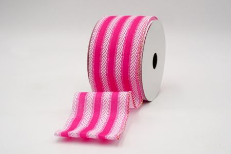 Hot Pink_Spring Chevron Stripe Wired Ribbon_KF8479GN-40