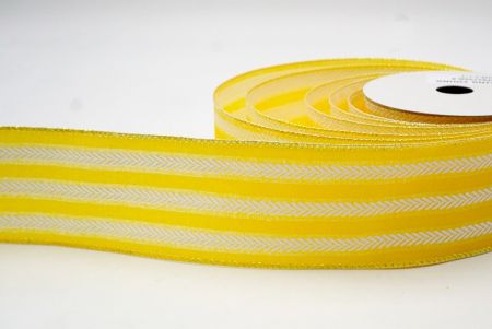 Yellow_Spring Chevron Stripe Wired Ribbon_KF8479GN-6