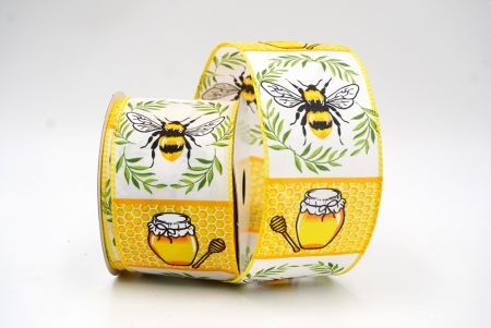 Yellow Honey & Bee Wired Ribbon_KF8481GC-6-6