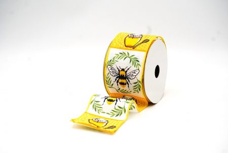 Yellow Honey & Bee Wired Ribbon_KF8481GC-6-6