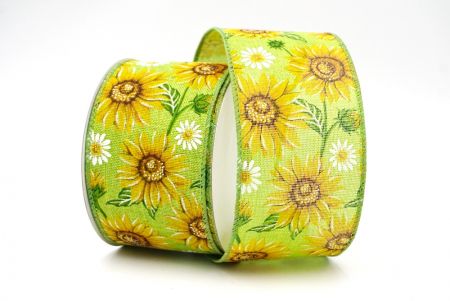 Apfelgrünes Sonnenblumen-Design-Drahtband_KF8488GC-15-42