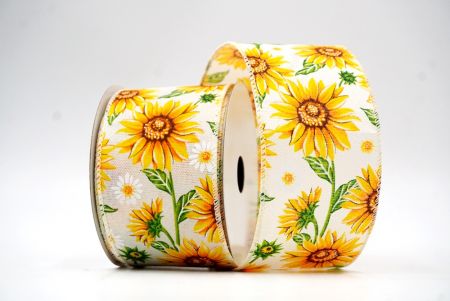 Cremeweiße Sonnenblumen-Design-Drahtband_KF8488GC-2-2