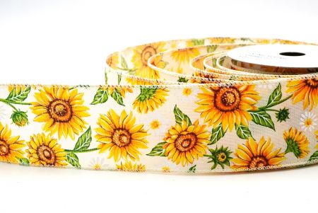 Cremeweiße Sonnenblumen-Design-Drahtband_KF8488GC-2-2