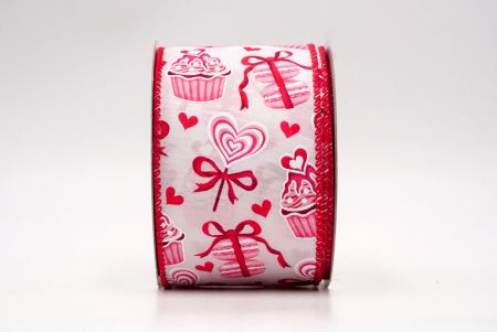 White_Valentine Cupcake and Macaroon Wired Ribbon_KF8493GC-1-7