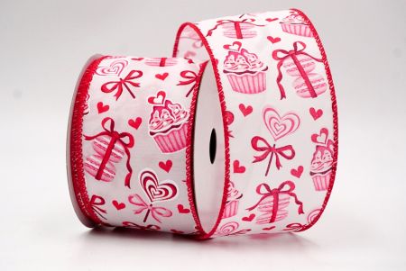 White_Valentine Cupcake and Macaroon Wired Ribbon_KF8493GC-1-7