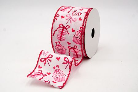 White_Valentine Cupcake and Macaroon Wired Ribbon_KF8493GC-1-7