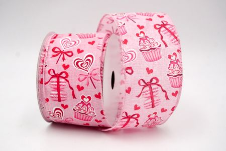 Pink_Valentine Cupcake and Macaroon Wired Ribbon_KF8493GC-5-5