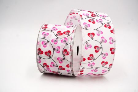 White Valentine Heart Lightbulb Wired Ribbon_KF8495GC-1-1